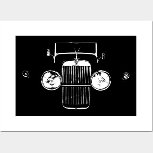 Alvis vintage 1930s classic car minimalist white Posters and Art
